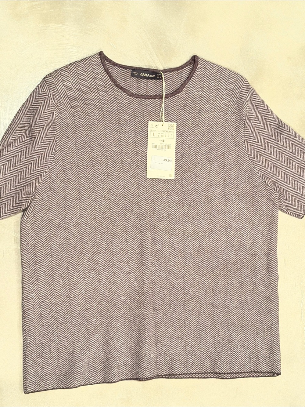 Zara Light Purple Chevron Short-Sleeve Tee